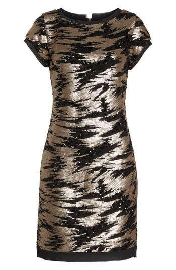 Petite Women's Eliza J Sequin Sheath Dress P - Black