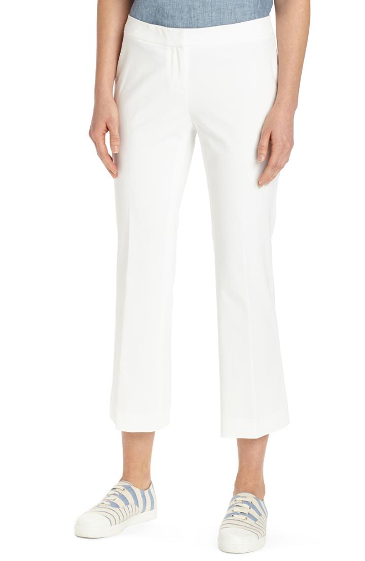 Women's Lafayette 148 New York Manhattan Crop Flare Pants - White