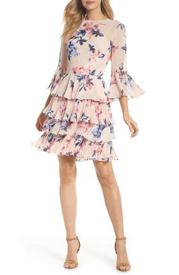 Women's Eliza J Bell Sleeve Tiered Dress - Pink