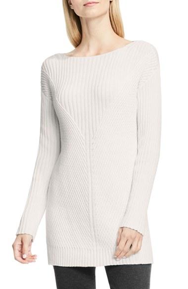 Women's Vince Camuto Rib Knit Long Sweater - White