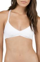 Women's Volcom Simply Solid V-neck Bikini Top - White