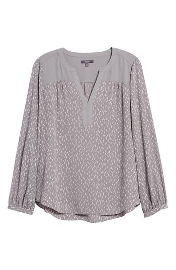 Women's Nydj Split Collar Peasant Top - Grey
