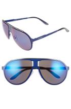 Men's Carrera Eyewear 61mm Aviator Sunglasses - Matte Blue/ Blue Sky Mirror