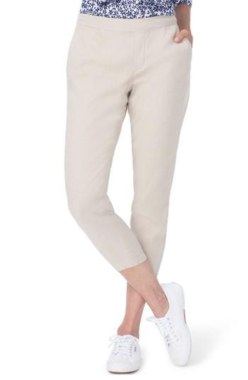 Women's Nydj Crop Linen Pants - Beige