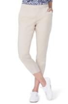 Women's Nydj Crop Linen Pants - Beige