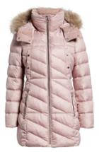 Women's Marc New York Faux Fur Trim Puffer Jacket - Brown