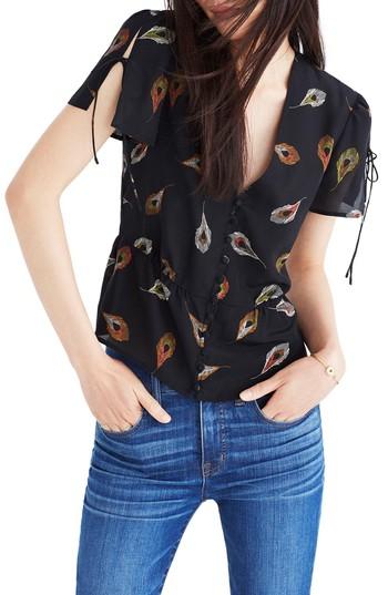 Women's Madewell Belle Silk Top - Black