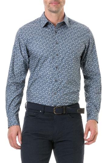 Men's Rodd & Gunn Chappel West Regular Fit Penguin Print Sport Shirt - Blue