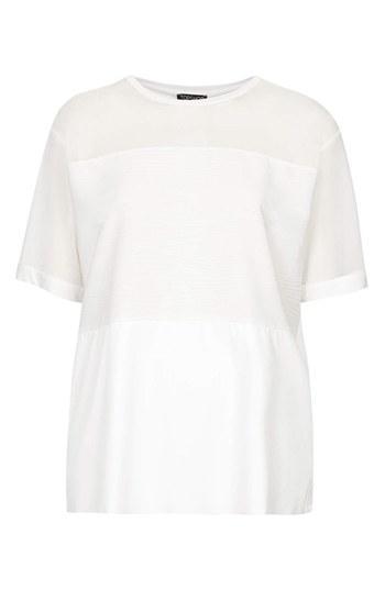 Topshop Mixed Media Tee White