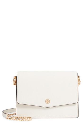 Tory Burch Robinson Convertible Leather Shoulder Bag - White