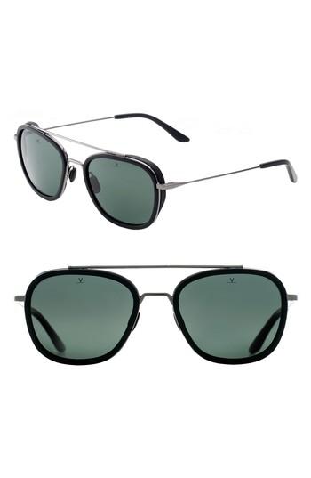 Men's Vuarnet Glacier 54mm Polarized Aviator Sunglasses - Matt Black/ Gunmetal