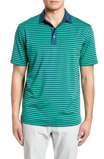 Men's Peter Millar Burke Stripe Performance Polo - Blue