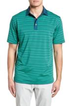 Men's Peter Millar Burke Stripe Performance Polo - Blue