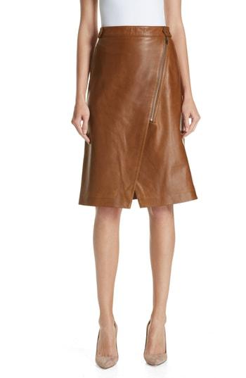 Women's Nordstrom Signature Faux Wrap Leather Skirt