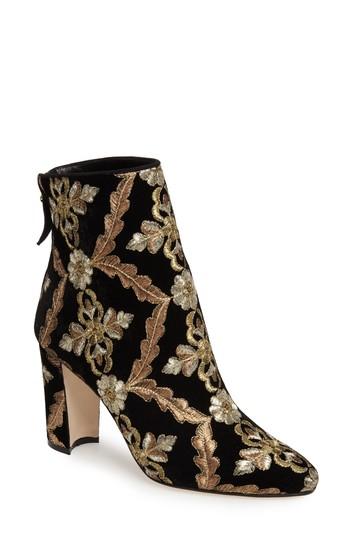 Women's Manolo Blahnik Isola Brocade Bootie .5us / 38.5eu - Black