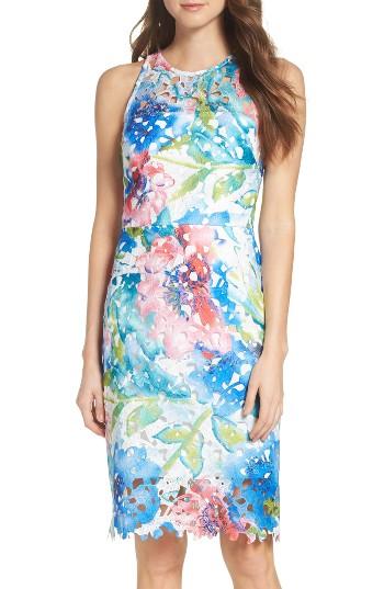 Women's Betsey Johnson Lace Sheath Dress - Blue