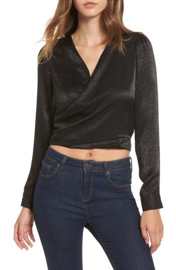 Women's Socialite Sateen Tie Back Blouse - Black