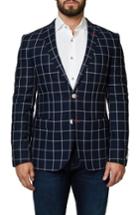 Men's Maceoo Descarte Windowpane Sport Coat (xl) - Blue
