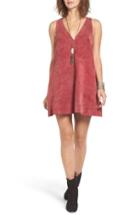 Women's Free People 'retro Love' Suede Trapeze Minidress