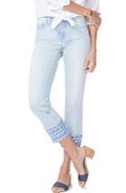 Women's Nydj Sheri Print Hem Ankle Slim Jeans - Blue