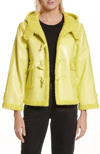 Women's Opening Ceremony Faux Shearling Shrunken Toggle Jacket