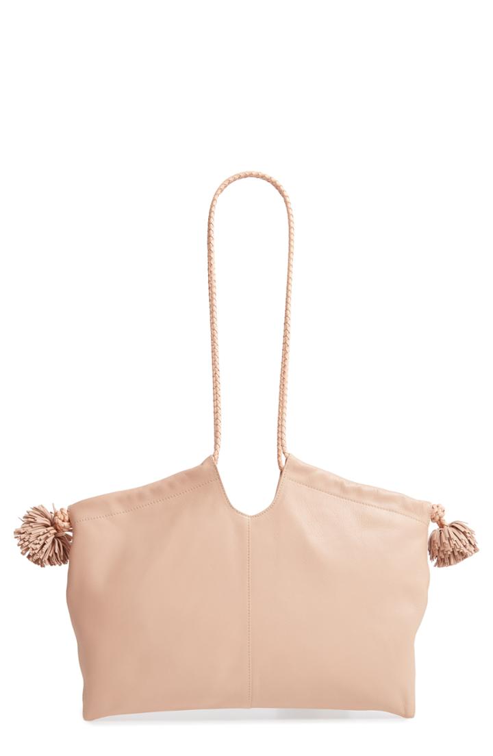 Ulla Johnson Maite Pompom Leather Tote -