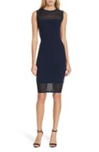 Women's Milly Translucent Texture Sheath Dress, Size - Blue