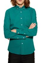 Men's Topman Classic Fit Oxford Shirt - Blue/green