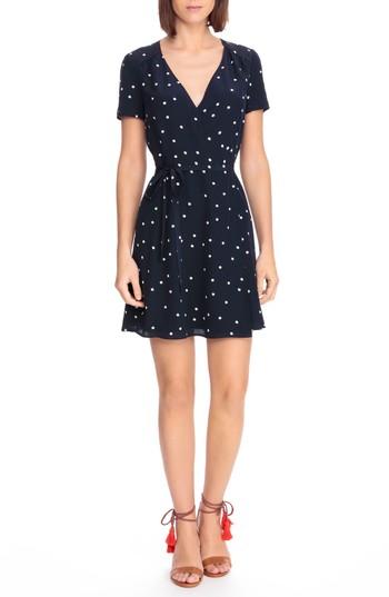 Women's Sezane Anastasia Silk Wrap Dress Us / 34 Fr - Blue