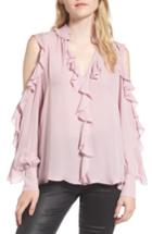 Women's Parker Elana Ruffle Silk Blouse - Pink