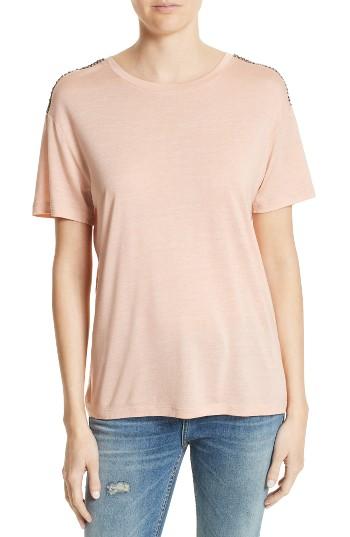 Women's The Kooples Beaded Tee - Pink