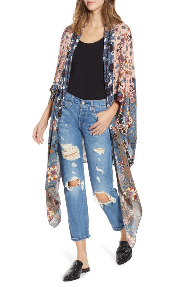 Women's Free People Little Wing Kimono, Size - White