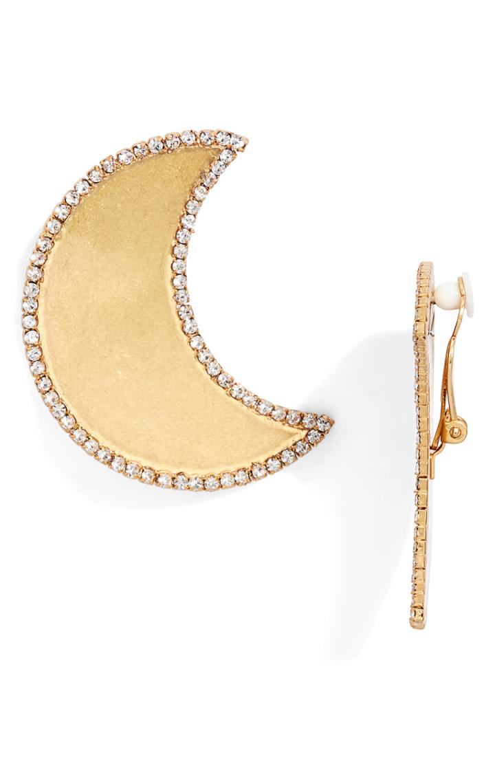 Women's Tory Burch Crescent Moon Clip Earrings