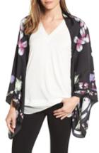 Women's Ted Baker London Kensington Floral Silk Cape, Size - Black