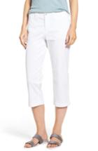 Petite Women's Nydj Stretch Cotton Crop Pants P - White