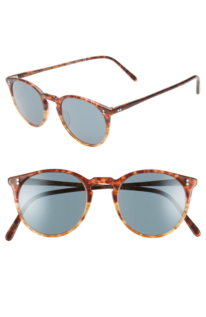 Women's Oliver Peoples O'malley 48mm Photochromic Round Sunglasses - Vintage Tortoise