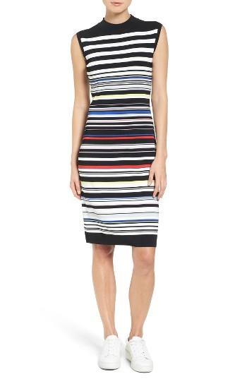 Petite Women's Halogen Sleeveless Mock Neck Knit Dress, Size P - Black