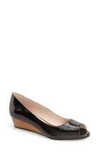 Women's Sudini 'willa' Peep Toe Wedge .5 W - Black