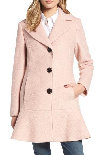 Women's Kensie Notch Lapel Peplum Coat - Pink