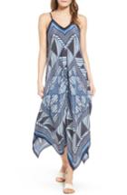 Petite Women's Nic+zoe Calypso Silk Blend Maxi Dress P - Blue