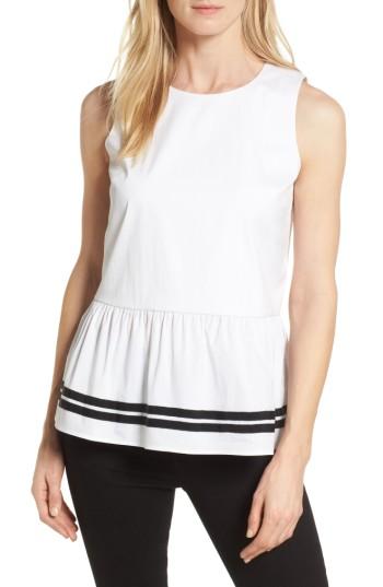 Petite Women's Halogen Bow Back Peplum Top, Size P - White