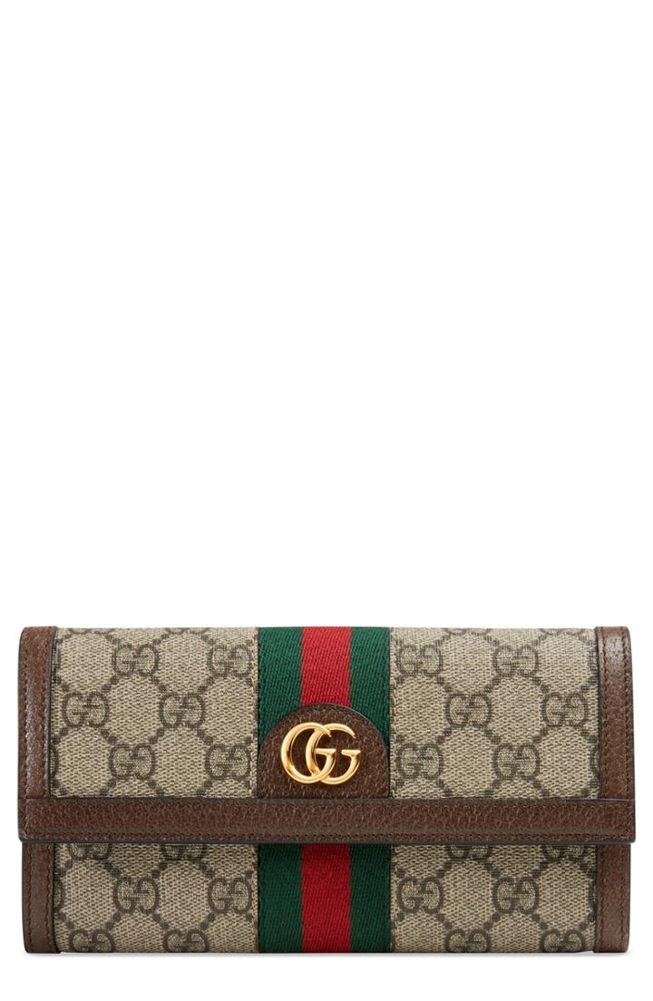 Women's Gucci Ophidia Gg Supreme Continental Wallet -