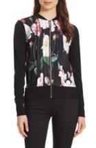 Women's Ted Baker London Jaymiey Iguazu Pleated Front Mix Media Sweater - Black