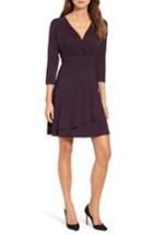 Women's Karen Kane Wrap Style Drape Front Dress - Purple