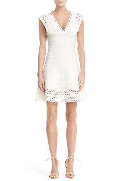 Women's Herve Leger Lace Fit & Flare Bandage Dress