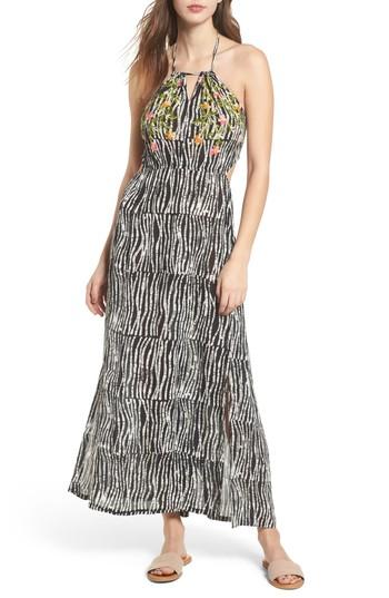 Women's Raga Before Dawn Embroidered Maxi Dress - Black