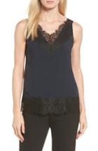 Women's Boss Iminka Top Lace Trim Crepe Shell R - Blue