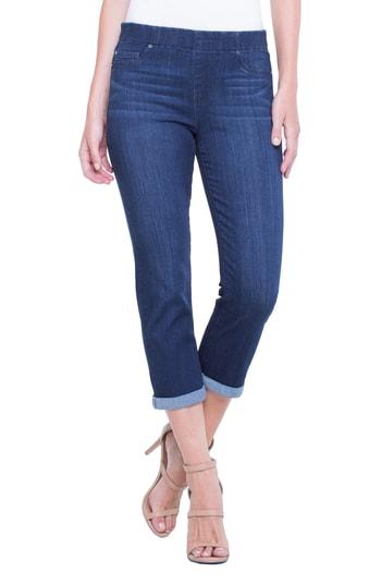 Women's Liverpool Chloe Roll Cuff Capri Denim Leggings