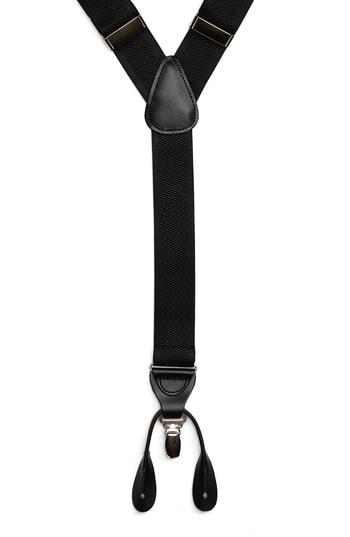 Men's Nordstrom Men's Shop Convertible Stretch Suspenders, Size - Black
