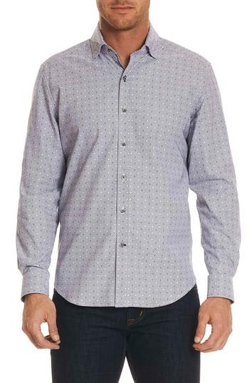 Men's Robert Graham Miles Regular Fit Dot Sport Shirt - Black
